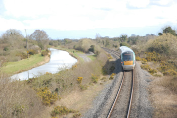 Train near Royal Canal, County Meath, Ireland